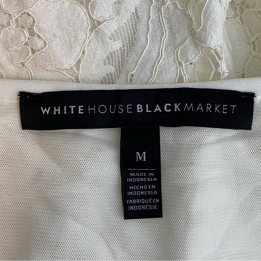 White House Black Market White Lace Cold Shoulder Top - Picture 7 of 11